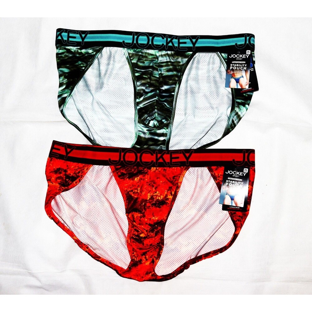 Jockey Sport Stability Pouch String Bikini Breathable Mesh New 2XL Mens Pair NWT